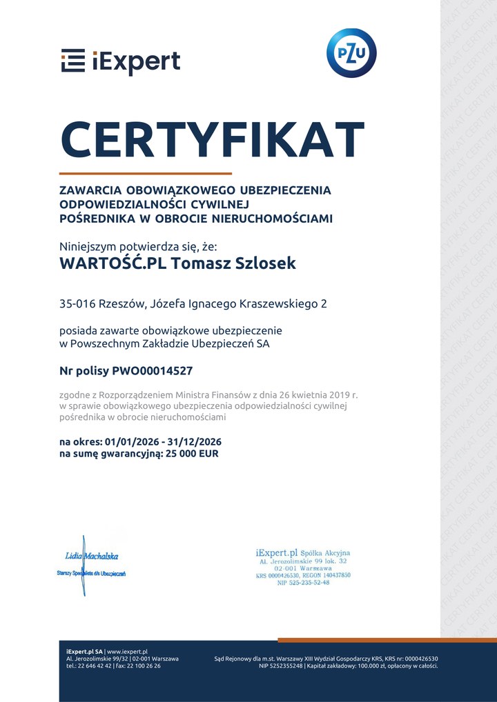 Certyfikat ubezpieczenia OC pośrednika 2026